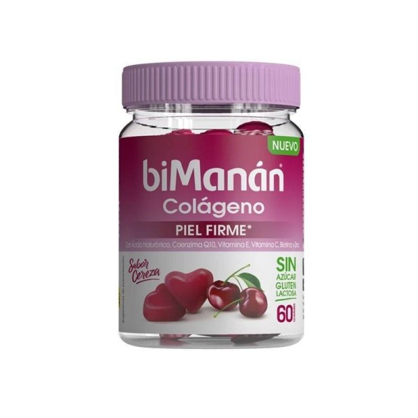 Bimanán Colágeno y Vitamina C 60 Gummies Sabor Cereza